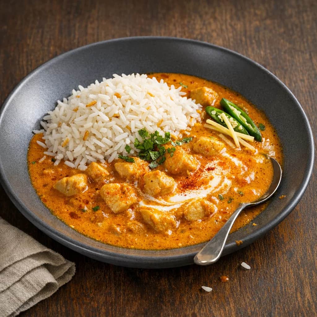 Creamy Chicken Curry with Basmati Rice