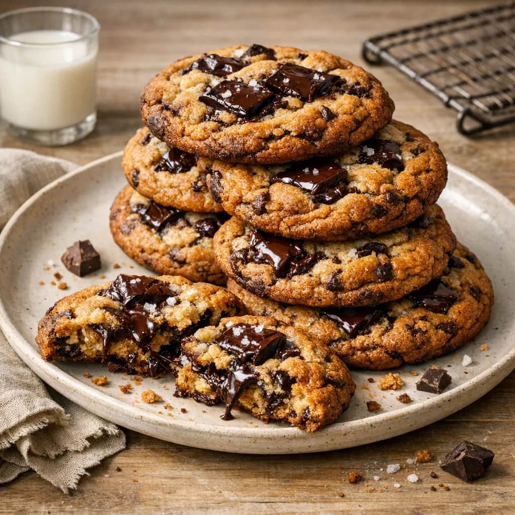 The BEST Chocolate Chip Cookies (Bakery Style) - These bakery-style cookies are rich and buttery with vanilla undertones and a butterscotch flavor. They have crisp, caramelized edges and super chewy, gooey centers. Your search for the perfect chocolate chip cookie ends here!